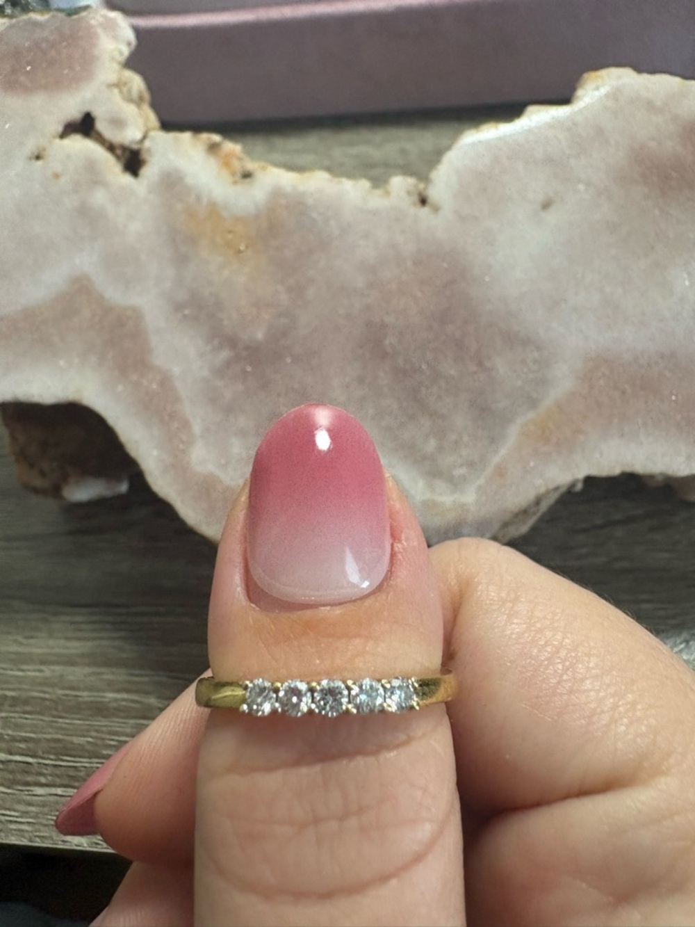 Gold Vermeil Lab Diamond Five-Stone Band - Size 8